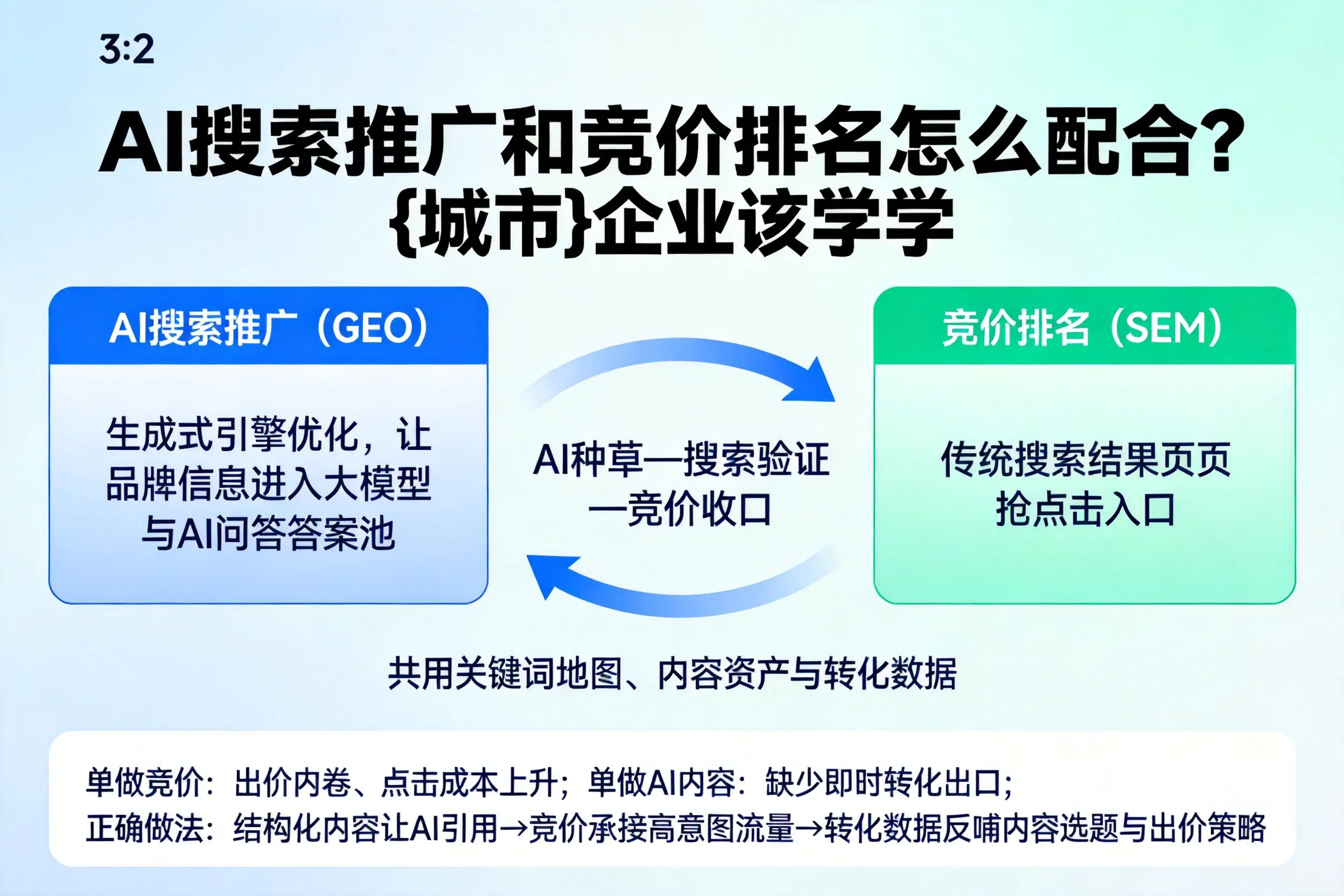 AI搜索推广和竞价排名怎么配合？汉中企业该学学