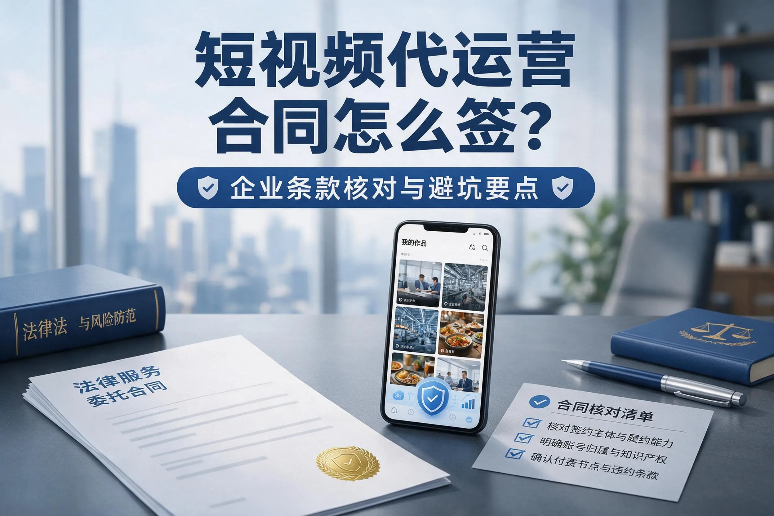短视频代运营合同怎么签？汉中企业条款核对与避坑要点