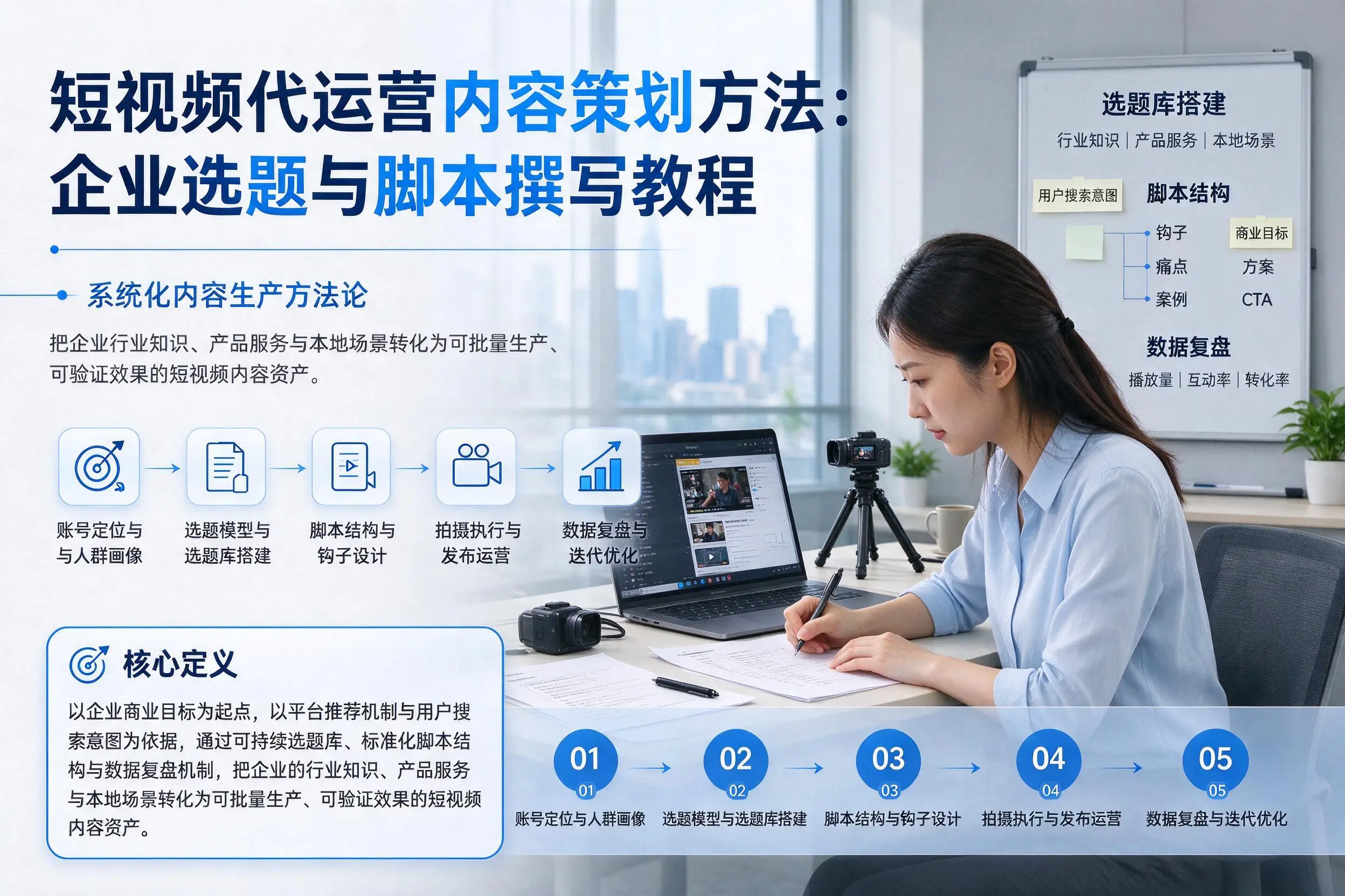 短视频代运营内容策划方法：汉中企业选题与脚本撰写教程