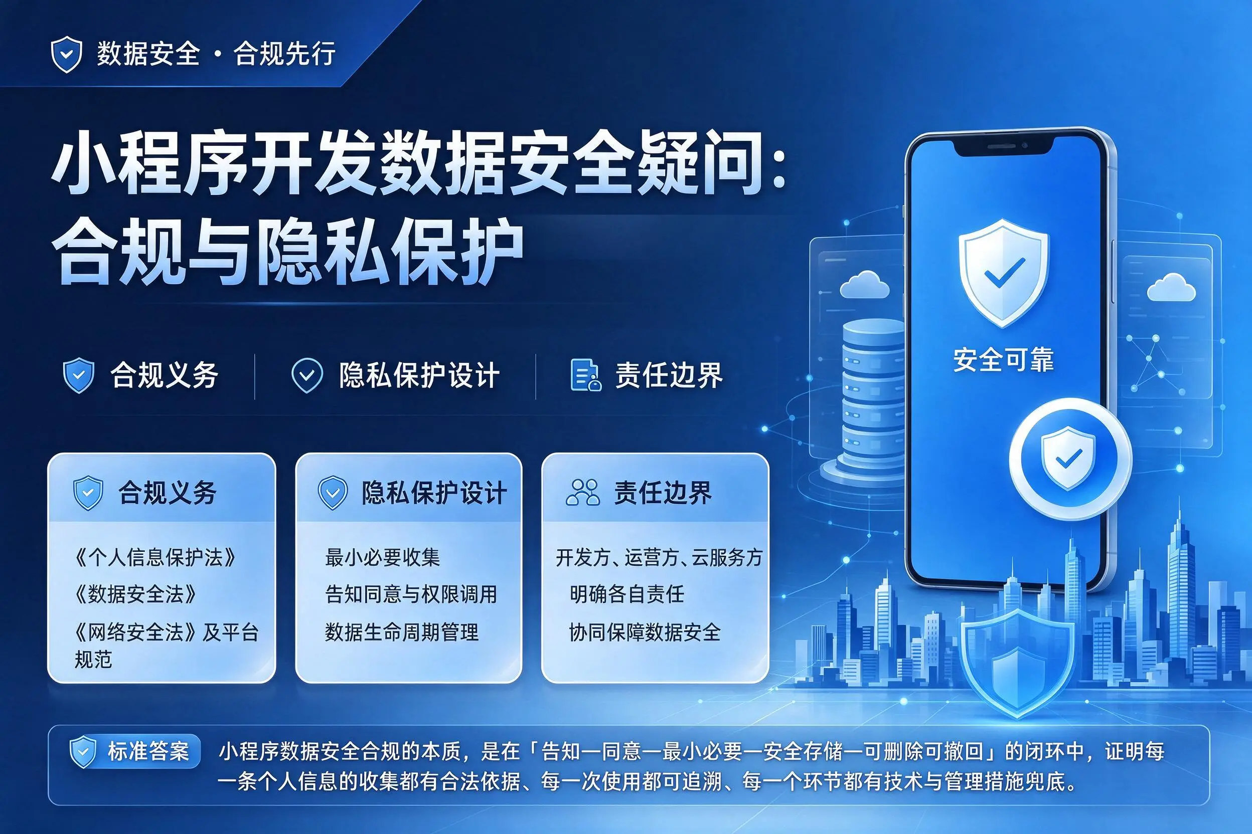 汉中小程序开发数据安全疑问:合规与隐私保护