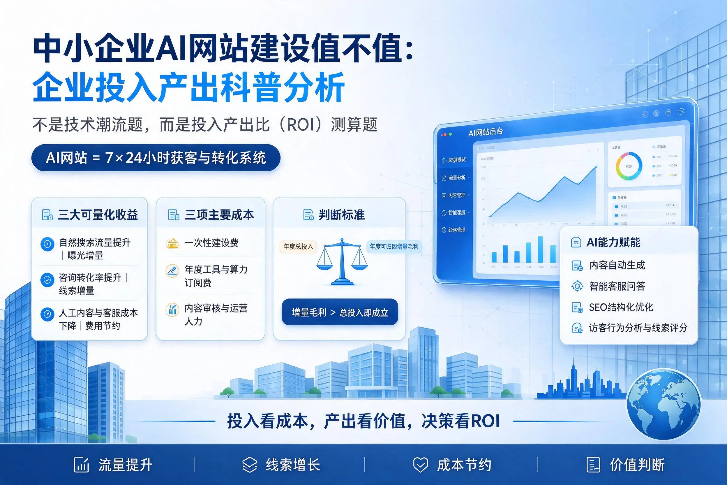 中小企业AI网站建设值不值:汉中企业投入产出科普分析