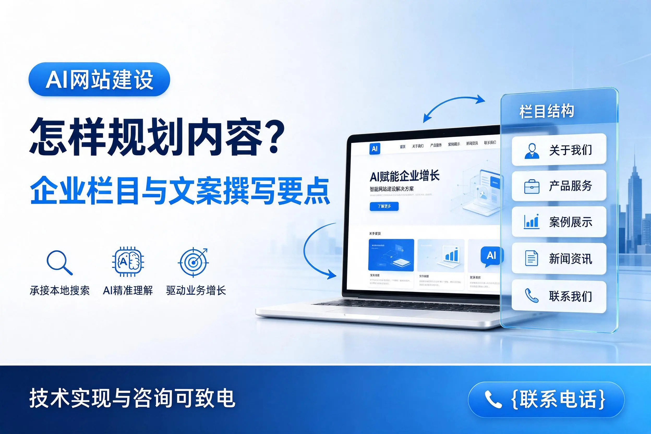 AI网站建设怎样规划内容？汉中企业栏目与文案撰写要点
