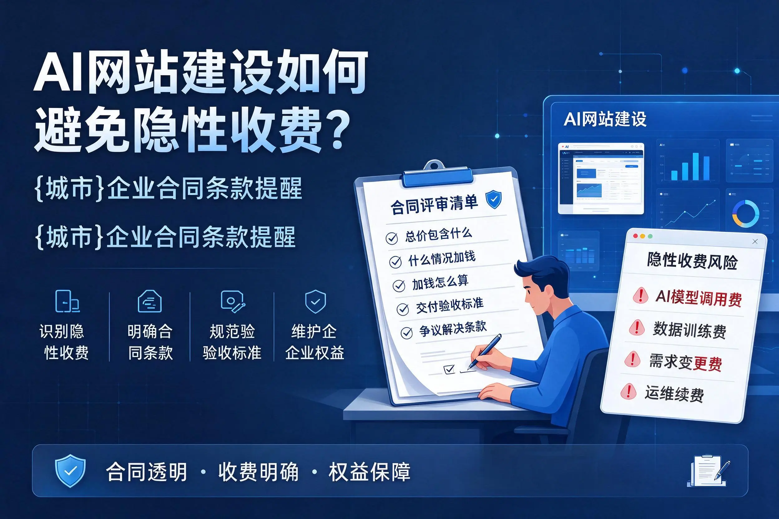 AI网站建设如何避免隐性收费?汉中企业合同条款提醒